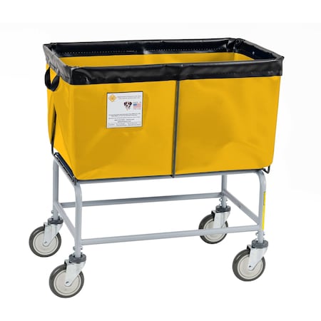 R&B Wire Products Elevated Basket Truck, Vinyl, 4 Bushel, Yellow 464Y